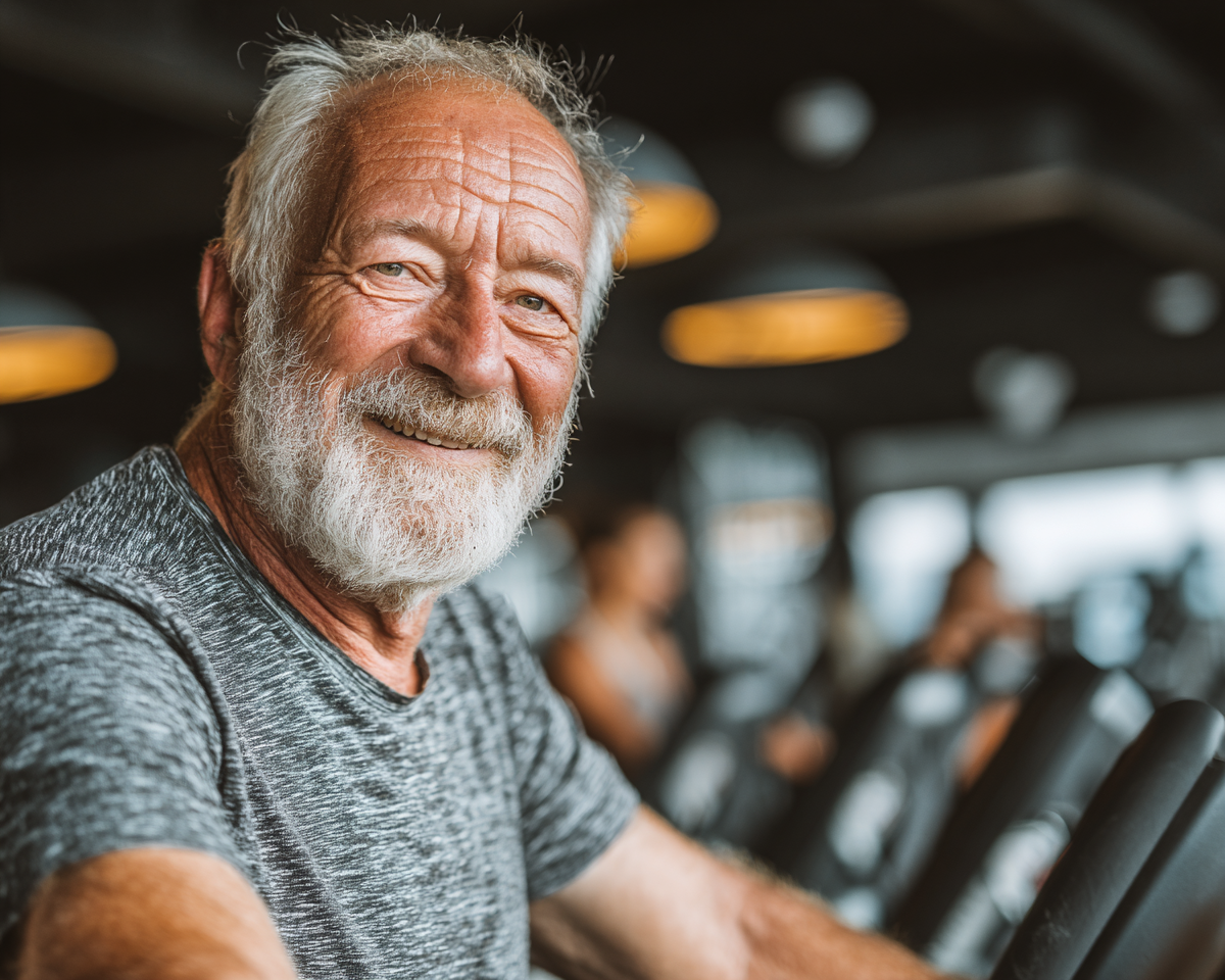 Skupina seniorov pri tanečnej terapii v príjemnom prostredí